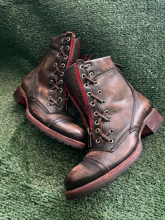 freebird Shoes - Freebird By Steven Women Liverpool Brown Leather Boots Size 9 Distressed
